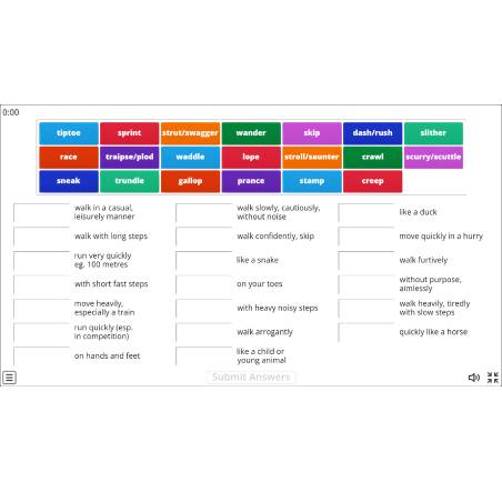 Image of 
<span>C1/C2: Words to express 'Movement' (match up)</span>
