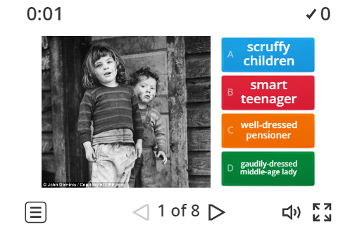 Image of 
<span>C1/C2: Describing age and dress (quiz)</span>
