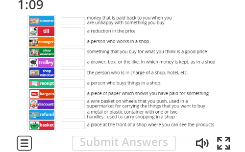 Image of 
<span>A2: Shopping Vocabulary (match up)</span>
