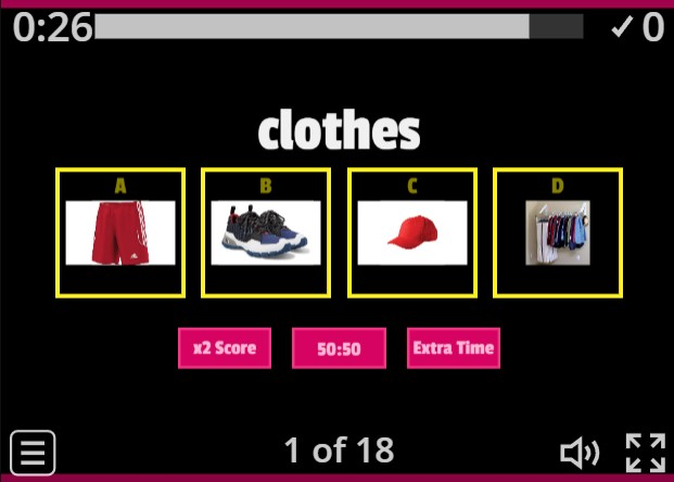 Image of 
<span>A1.1: Gameshow 'clothes' quiz</span>
