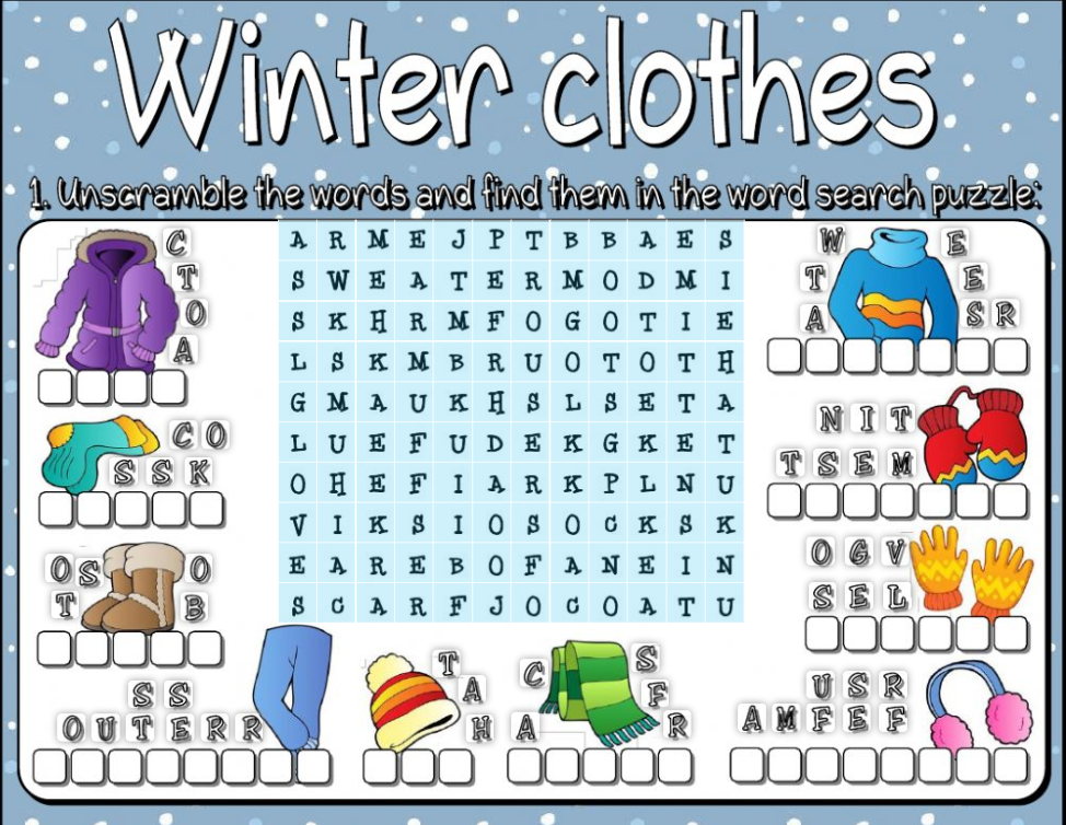 Image of 
<span>A1.2: Winter clothes</span>

