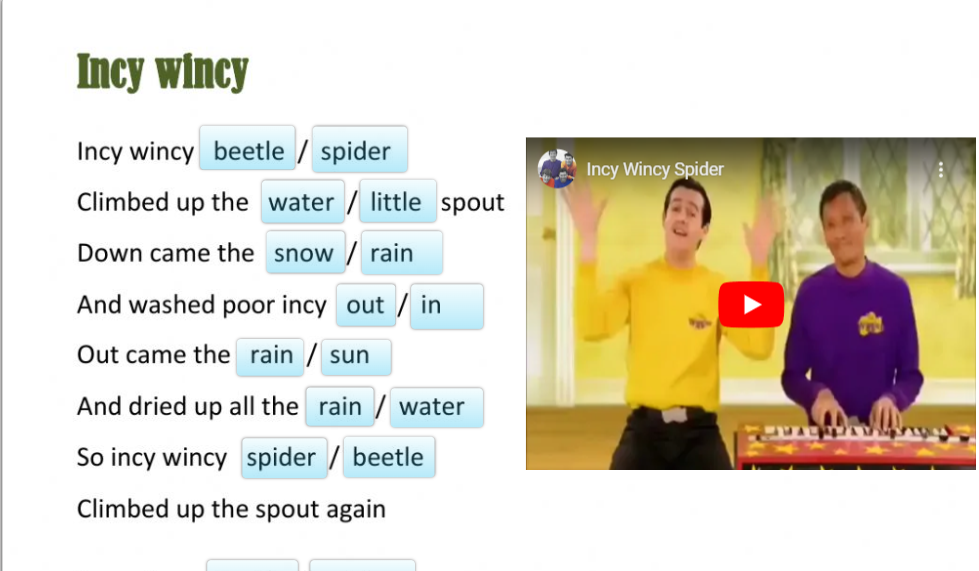 Image of 
<span>A1.2: Incy, wincy, spider (interactive worksheets)</span>
