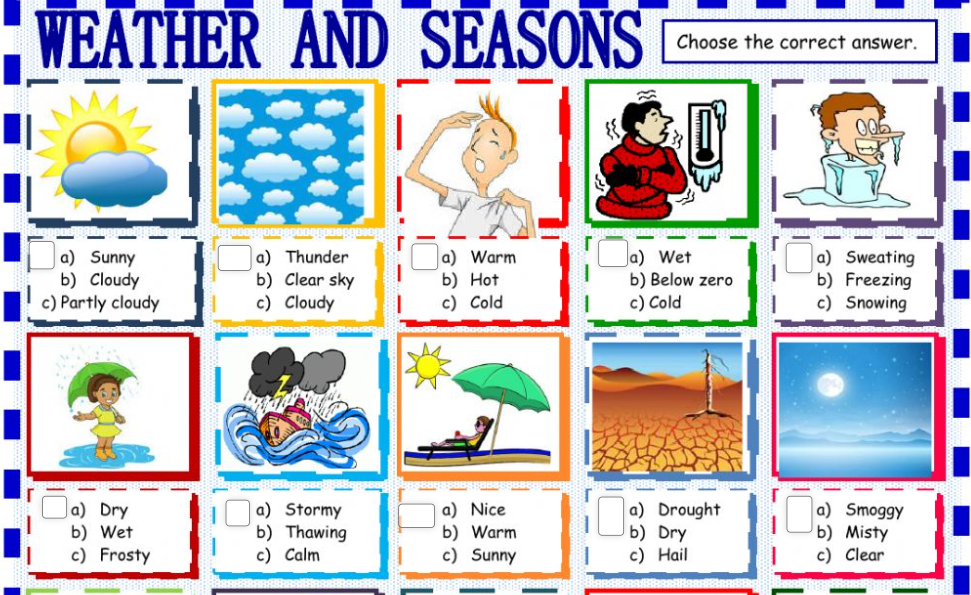 Image of 
<span>A1.2: Weather vocabulary (interactive worksheet)</span>
