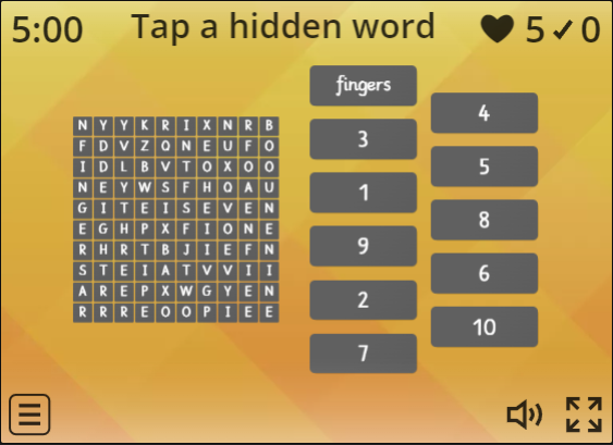 Image of 
<span>A1.2: One to ten (wordsearch)</span>
