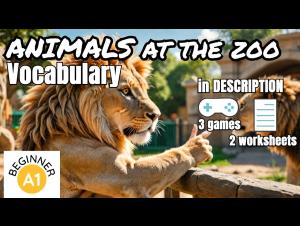 Embedded thumbnail for Animals at the Zoo: UK English description and online esl games