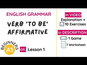 Embedded thumbnail for Lesson 1 | Verb &#039;To Be&#039; Affirmative